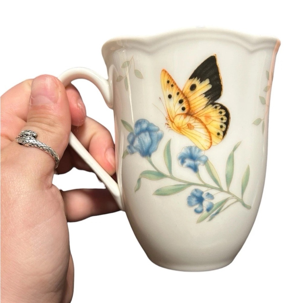 Lenox Butterfly Botanical Mug Set Of 4-Monarch Fritillary Orange Sulphur - Picture 3 of 11